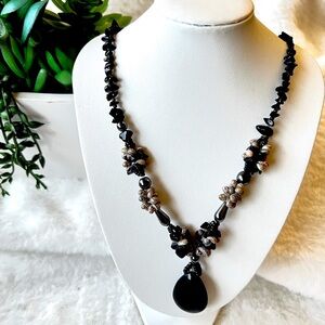 Black Crystal Beats Necklace